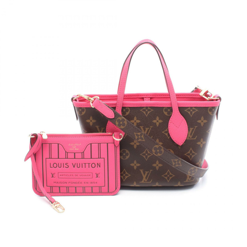 LOUIS VUITTON Neverfull Inside Out BB 單肩托特包 M12106 字母圖案 二手 LV-0