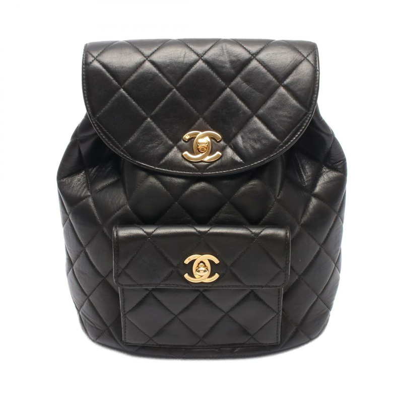 CHANEL Matelasse 鏈條背包 背包 小羊皮 黑色 二手 女款 GHW COCO-0
