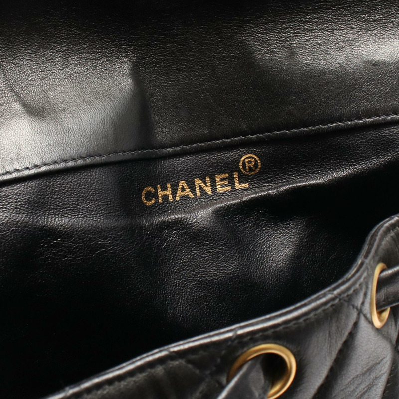 CHANEL Matelasse 鏈條背包 背包 小羊皮 黑色 二手 女款 GHW COCO-3