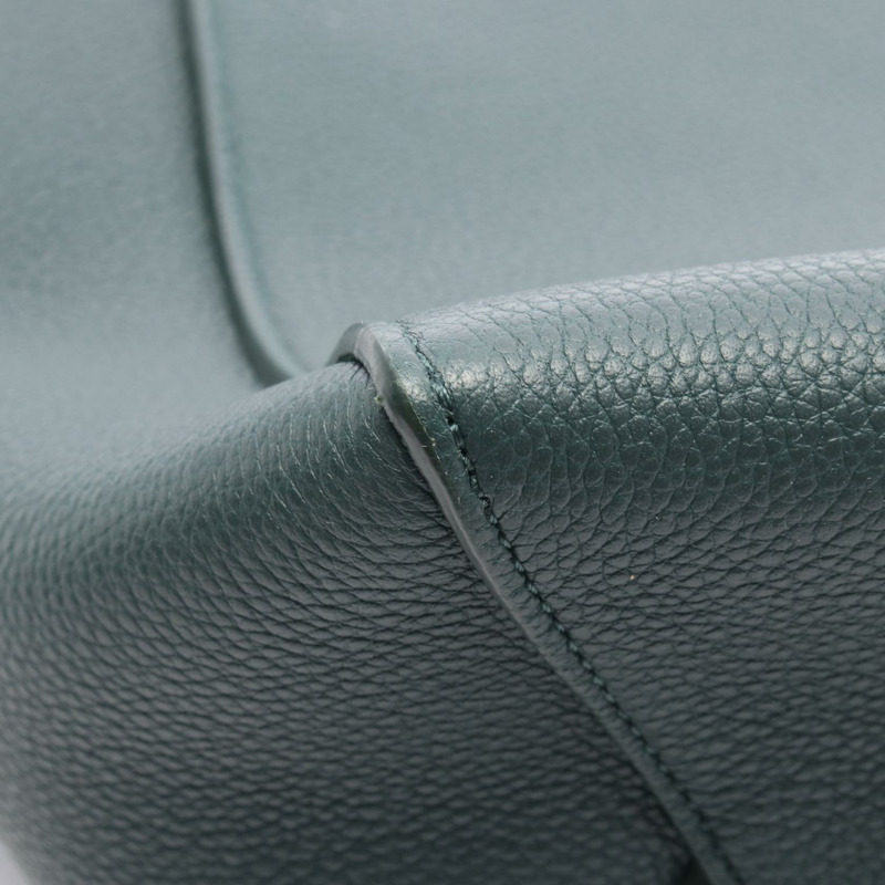 CELINE 單桶小單肩包皮革深綠色二手女款-4