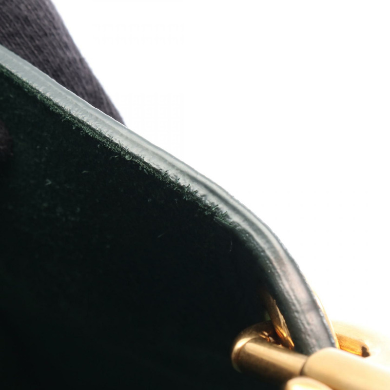 CELINE 單桶小單肩包皮革深綠色二手女款-5