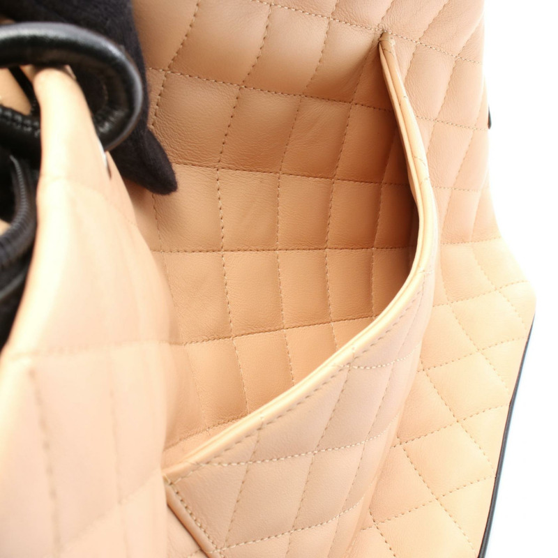 CHANEL Cambon 系列中型手提包 小羊皮 黑色 米色 SHW 二手 女款 Coco-5