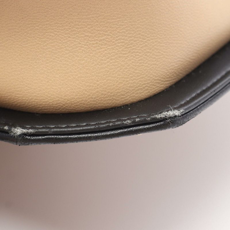 CHANEL Matelasse 鏈條單肩包皮革米色黑色二手 GHW-8