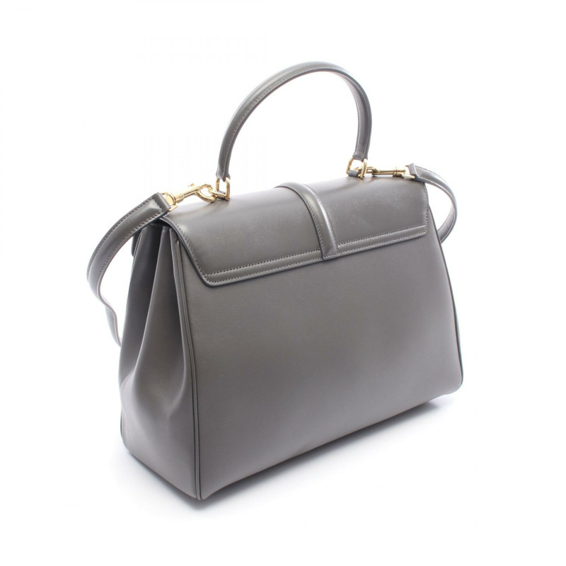 CELINE 16 seize 中型單肩包 手提包 187373 皮革 灰色 二手 女款-1