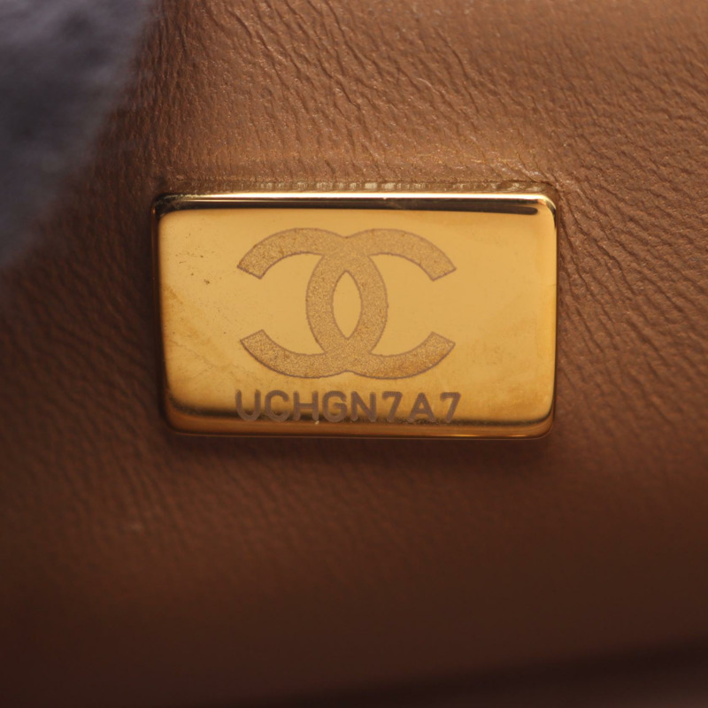 CHANEL Boy Chanel 迷你 Matelasse 鏈條單肩包 面料 卡其色 二手 GHW 女款-4