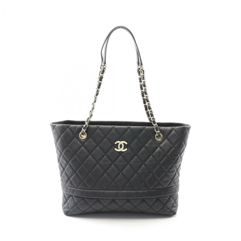 CHANEL Matelasse 托特鏈單肩包 AS0898 小牛皮 黑色 二手 GHW-0