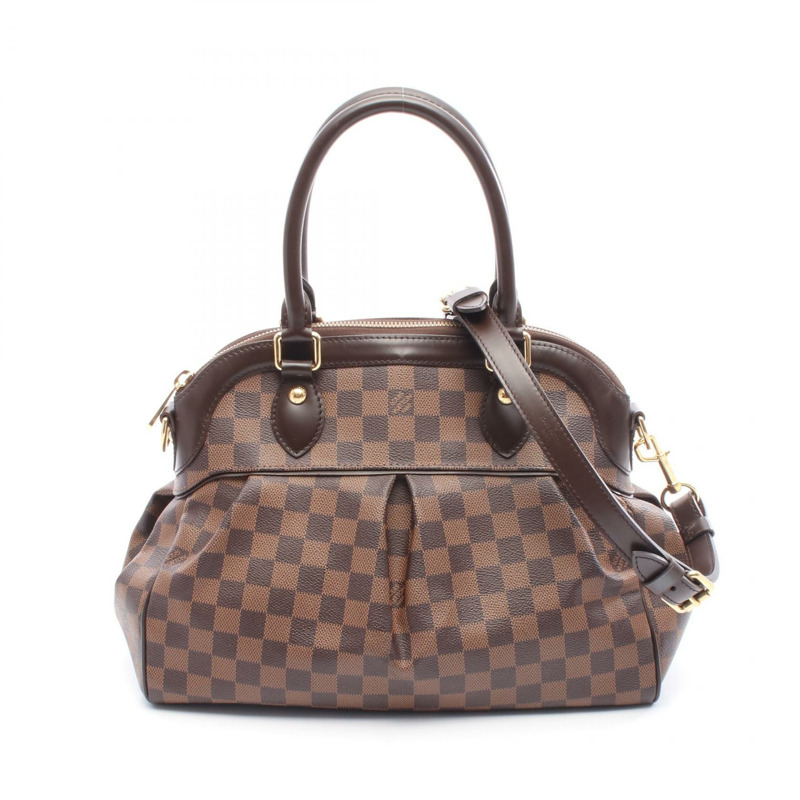 LOUIS VUITTON Trevi PM 單肩手提包 N51997 Damier Ebene 帆布二手 女士 LV-0