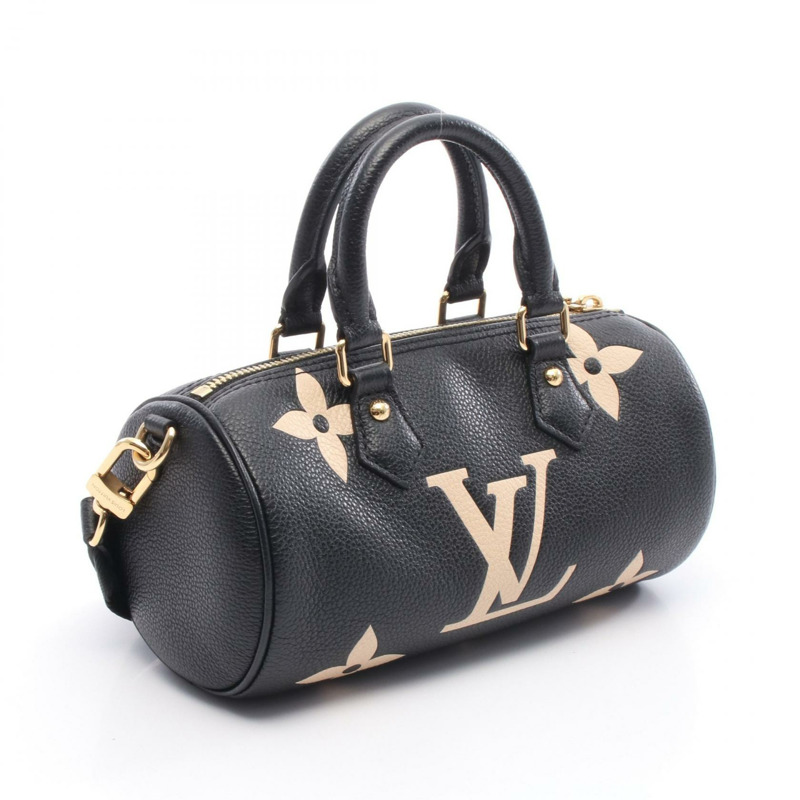 路易威登 Papillon BB 單肩手提包 M45980 Monogram empreinte 黑色 二手-1