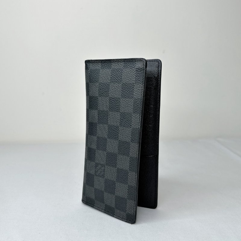 LV Brazza黑灰棋盤格長夾-2