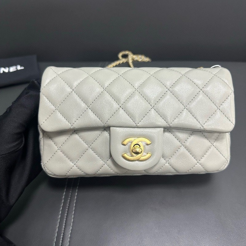 Chanel 金球cf mini灰色-1