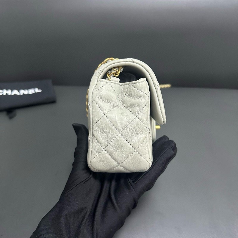Chanel 金球cf mini灰色-3