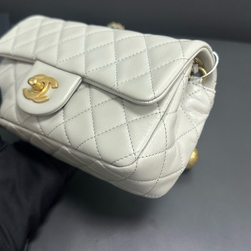 Chanel 金球cf mini灰色-5
