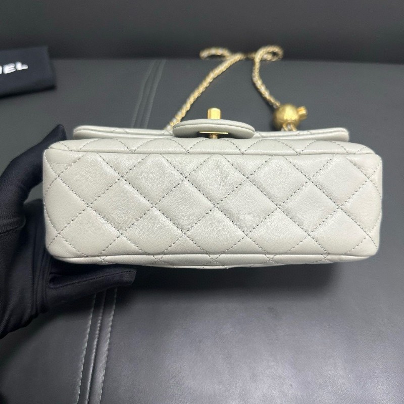 Chanel 金球cf mini灰色-6