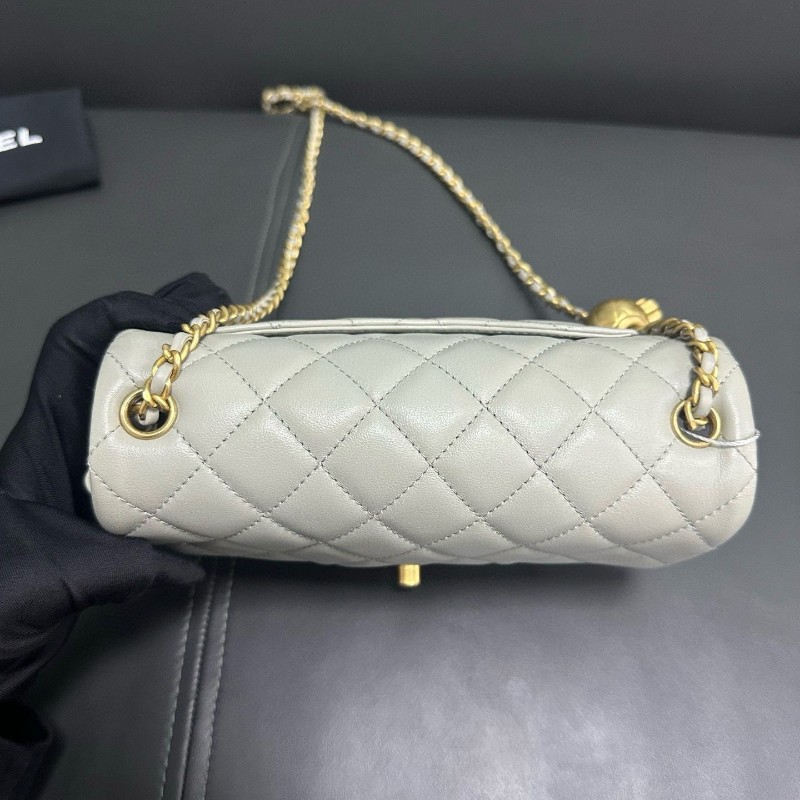Chanel 金球cf mini灰色-7