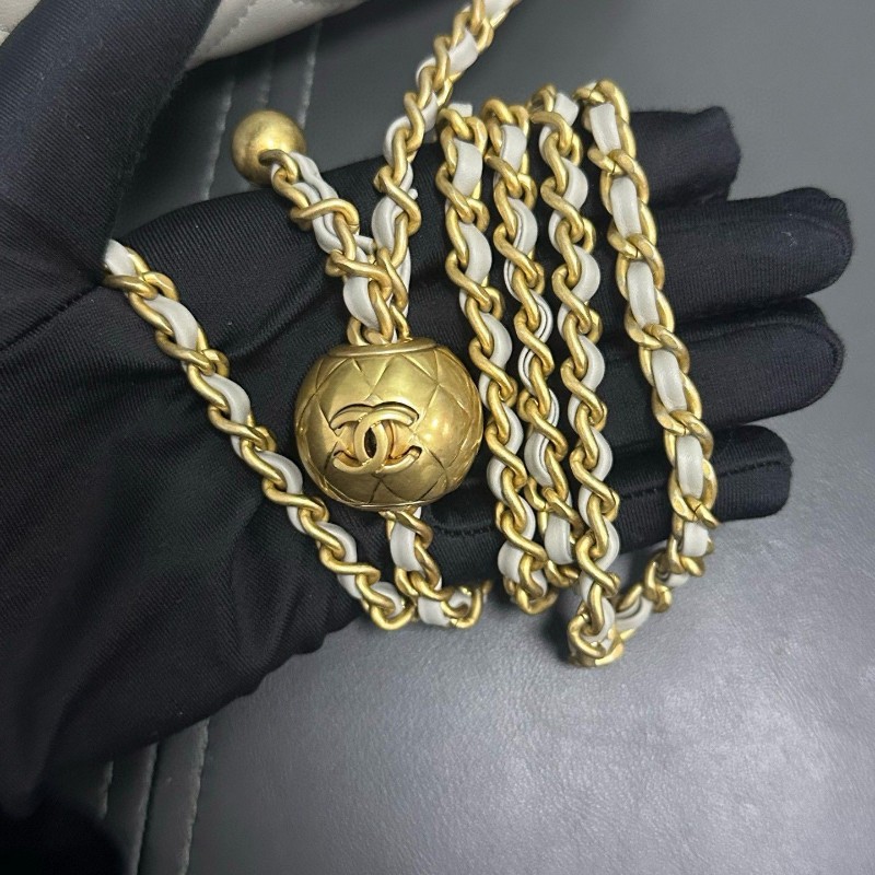 Chanel 金球cf mini灰色-11