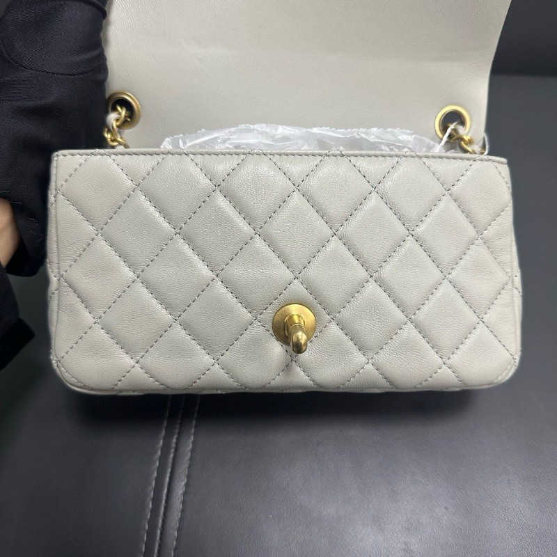 Chanel 金球cf mini灰色-13