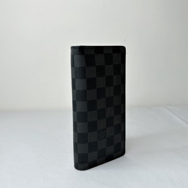 LV Brazza黑灰棋盤格長夾-3