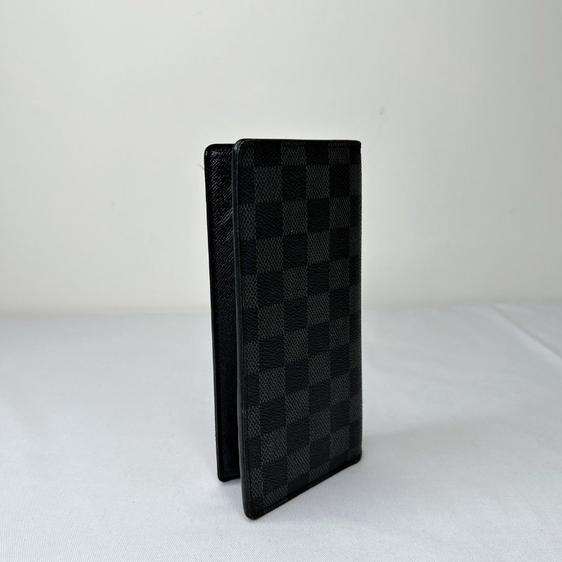 LV Brazza黑灰棋盤格長夾-5