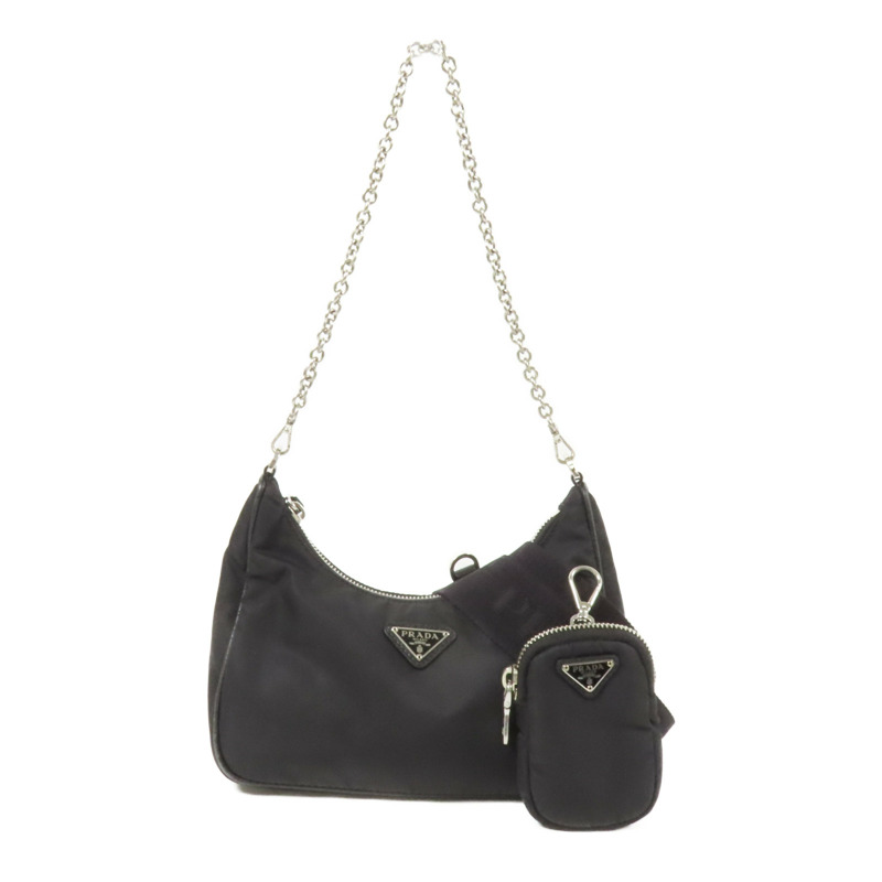 PRADA 尼龍Re-Edition 2005銀扣手挽肩背兩用袋-0