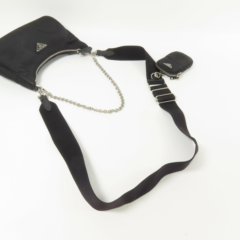 PRADA 尼龍Re-Edition 2005銀扣手挽肩背兩用袋-6