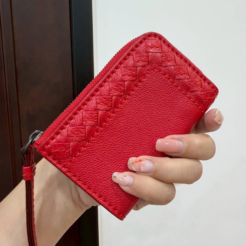 Bottega Veneta BV 紅色 卡包 卡夾 信用卡卡夾 短夾 皮包 皮夾 零錢包 手拿包-1