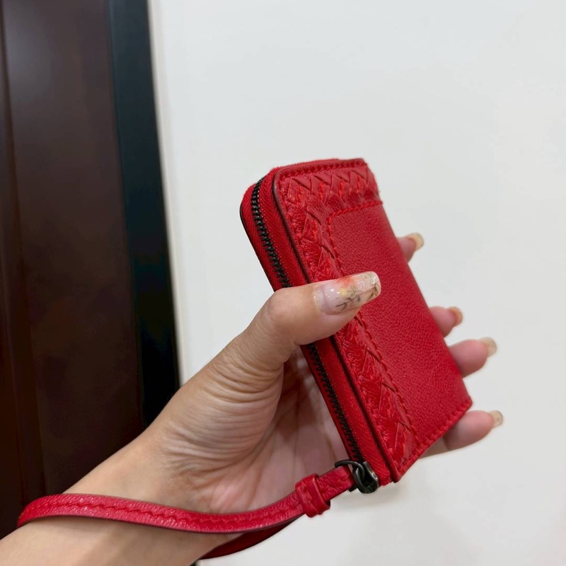 Bottega Veneta BV 紅色 卡包 卡夾 信用卡卡夾 短夾 皮包 皮夾 零錢包 手拿包-4