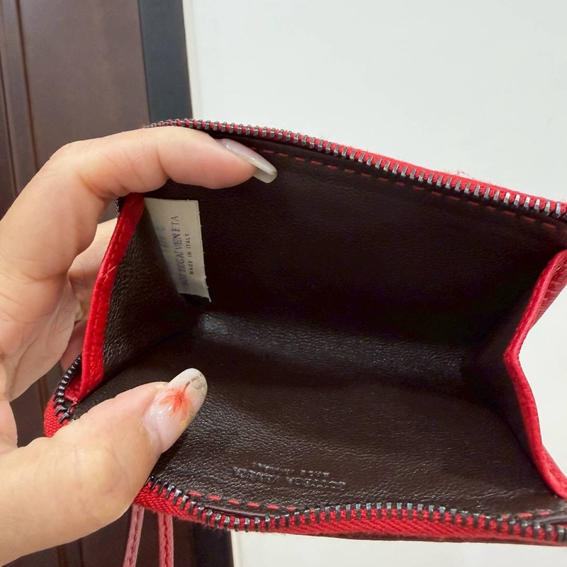 Bottega Veneta BV 紅色 卡包 卡夾 信用卡卡夾 短夾 皮包 皮夾 零錢包 手拿包-5