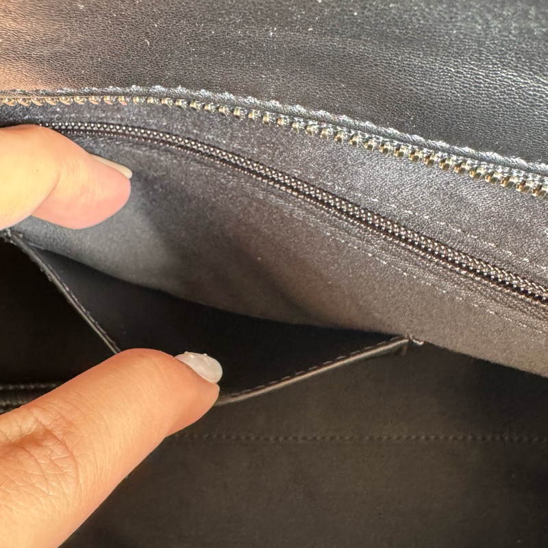 chanel黑色羊皮前雙口袋鏈肩背包-37