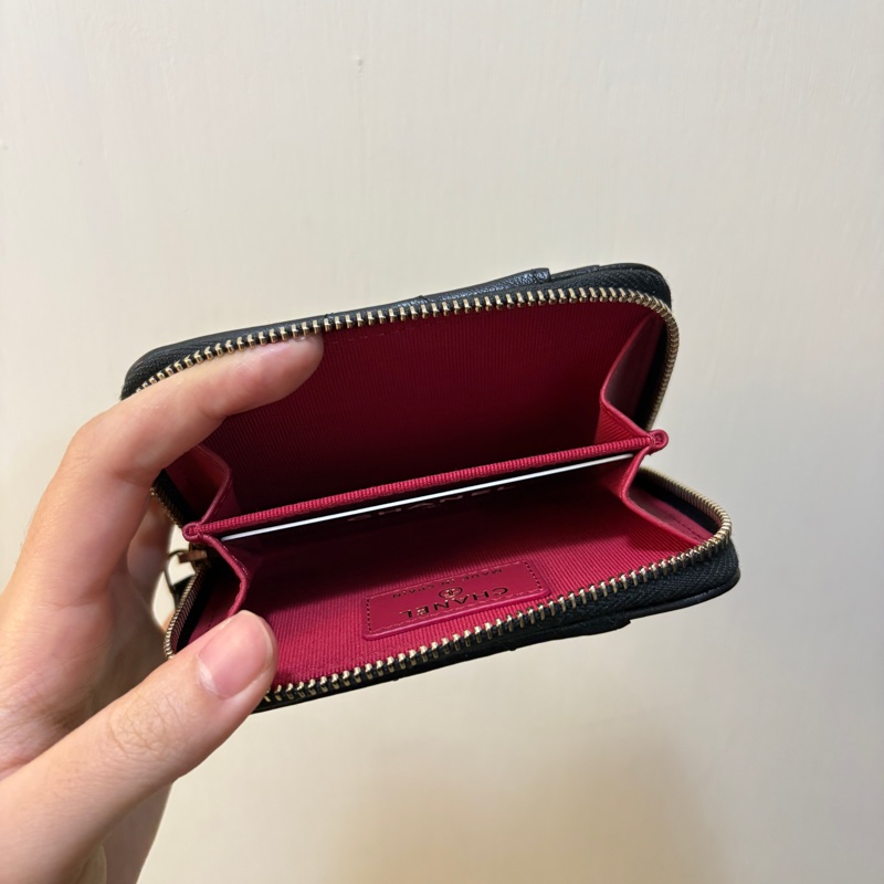 Chanel 19黑銀零錢卡包-5
