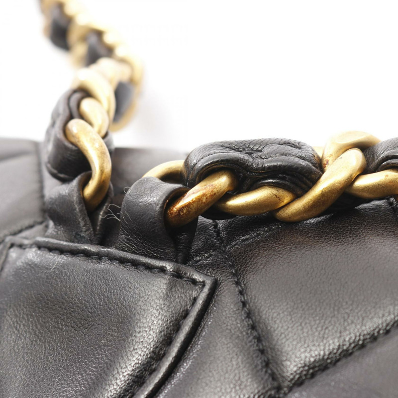 CHANEL Matelasse 雙轉鎖鏈條背包 A10177 小羊皮 黑 GHW-11