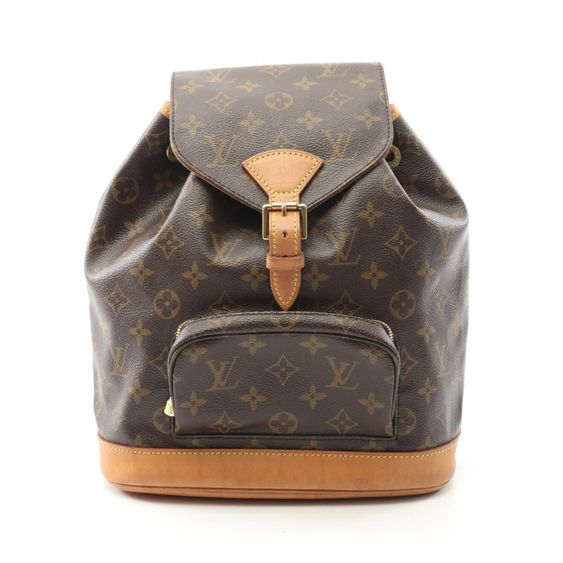 LOUIS VUITTON Montsouris 中型背包 M51136 字母帆布皮革二手 LV-0