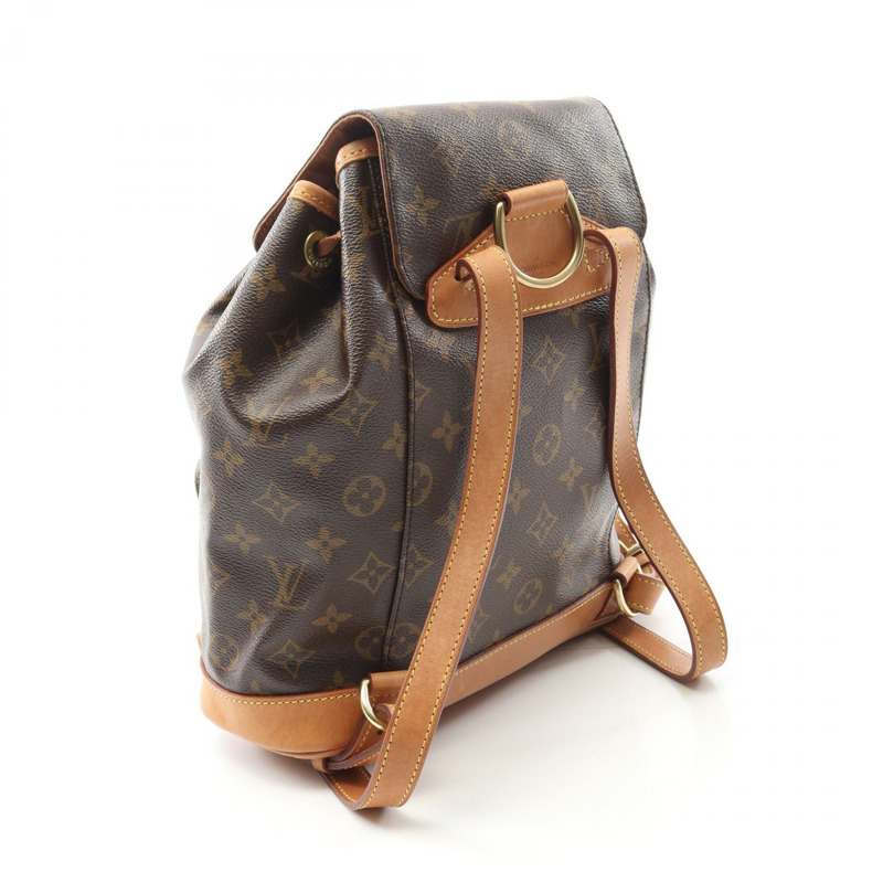 LOUIS VUITTON Montsouris 中型背包 M51136 字母帆布皮革二手 LV-1