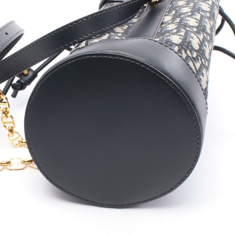 Christian Dior Oblique Rucksack 背包 帆布 皮革 海軍藍 灰色 二手 女款-4