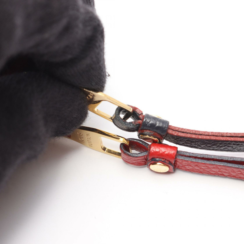 路易威登 Pochette 雙拉鍊單肩包 M63916 Monogram empreinte 紅色 LV-6