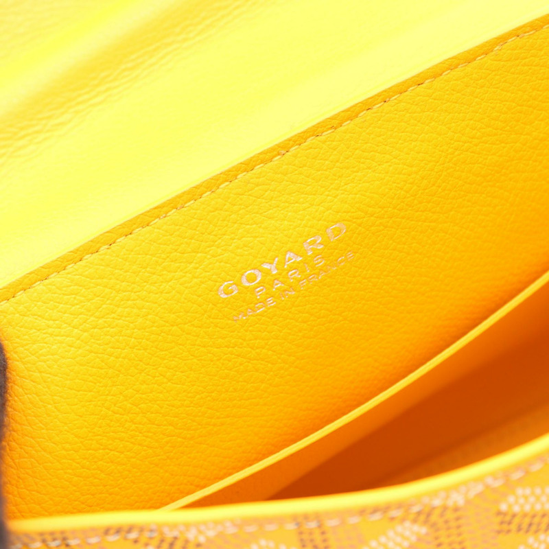 GOYARD Saigon 迷你單肩手提包,帆布皮革,黃色多色,二手女款-3