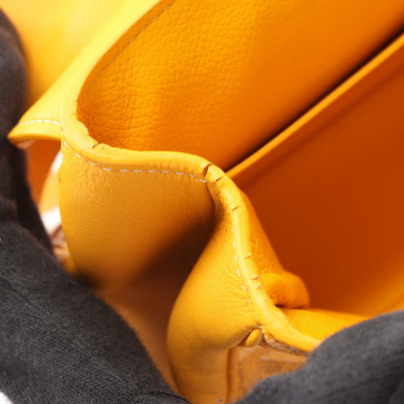 GOYARD Saigon 迷你單肩手提包,帆布皮革,黃色多色,二手女款-4