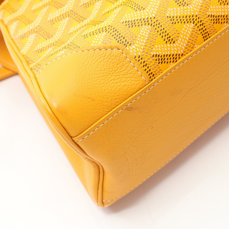 GOYARD Saigon 迷你單肩手提包,帆布皮革,黃色多色,二手女款-5