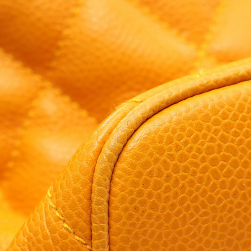 CHANEL Matelasse Rucksack 背包 小牛皮 橘色 二手 女款 COCO CC-8