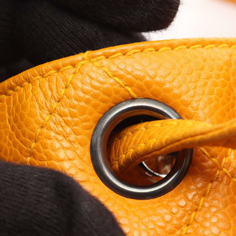 CHANEL Matelasse Rucksack 背包 小牛皮 橘色 二手 女款 COCO CC-9