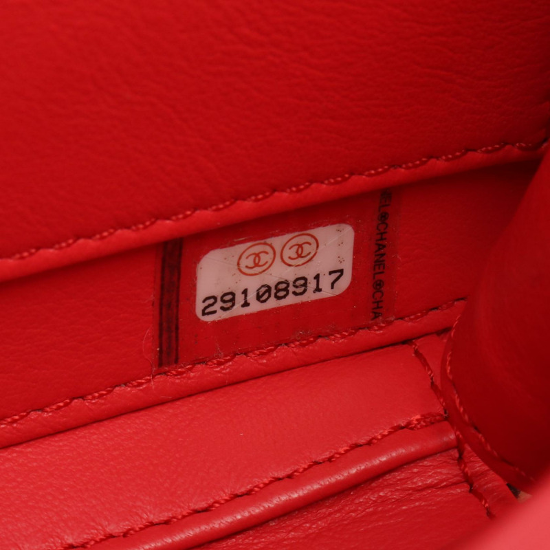 香奈兒 CC Figley 小號 Vanity 單肩斜背包 小牛皮 紅色 二手 GHW 女款-4