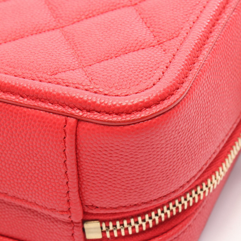 香奈兒 CC Figley 小號 Vanity 單肩斜背包 小牛皮 紅色 二手 GHW 女款-5