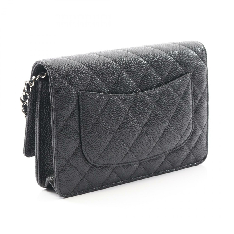 香奈兒 (CHANEL) 絎縫鏈條斜背包 AP0250 粒面皮革 黑色 SHW-1