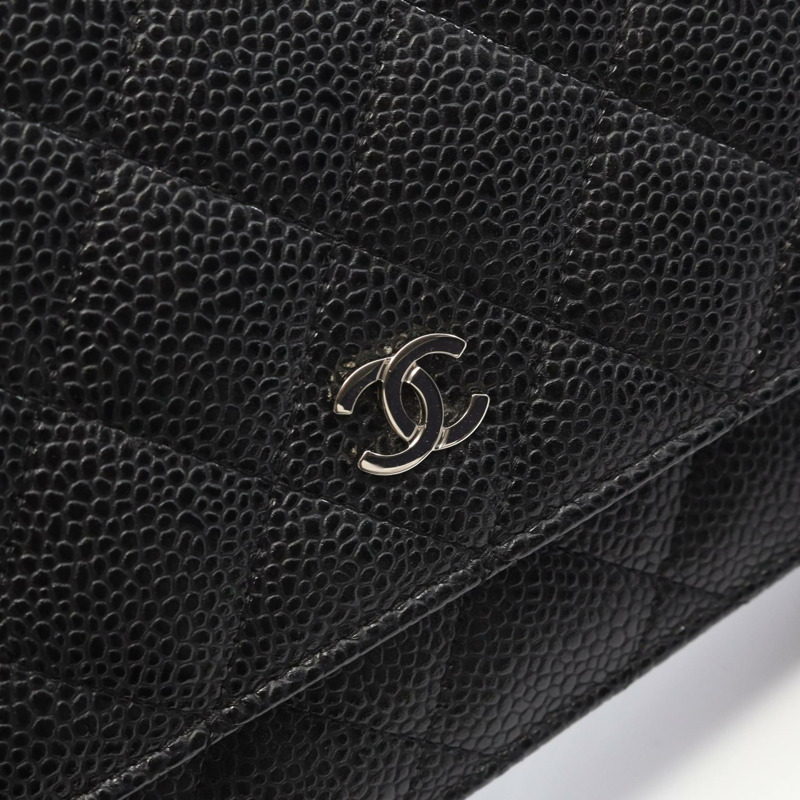 香奈兒 (CHANEL) 絎縫鏈條斜背包 AP0250 粒面皮革 黑色 SHW-8