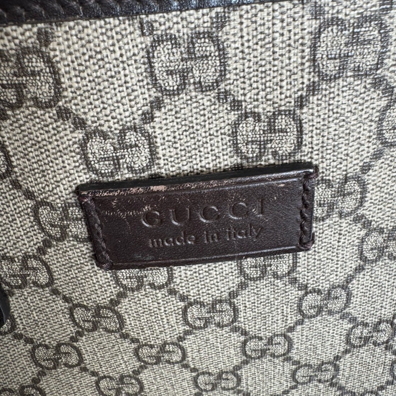 Gucci咖pvc深咖皮革手提包👜-28