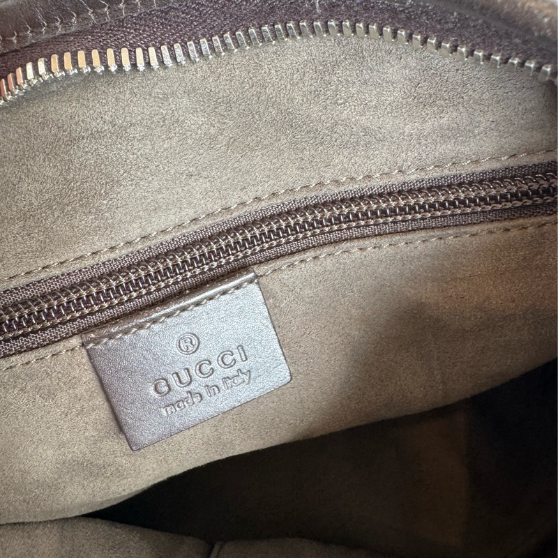 Gucci咖pvc深咖皮革手提包👜-35