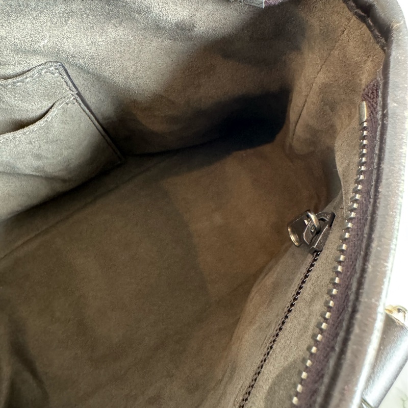 Gucci咖pvc深咖皮革手提包👜-43