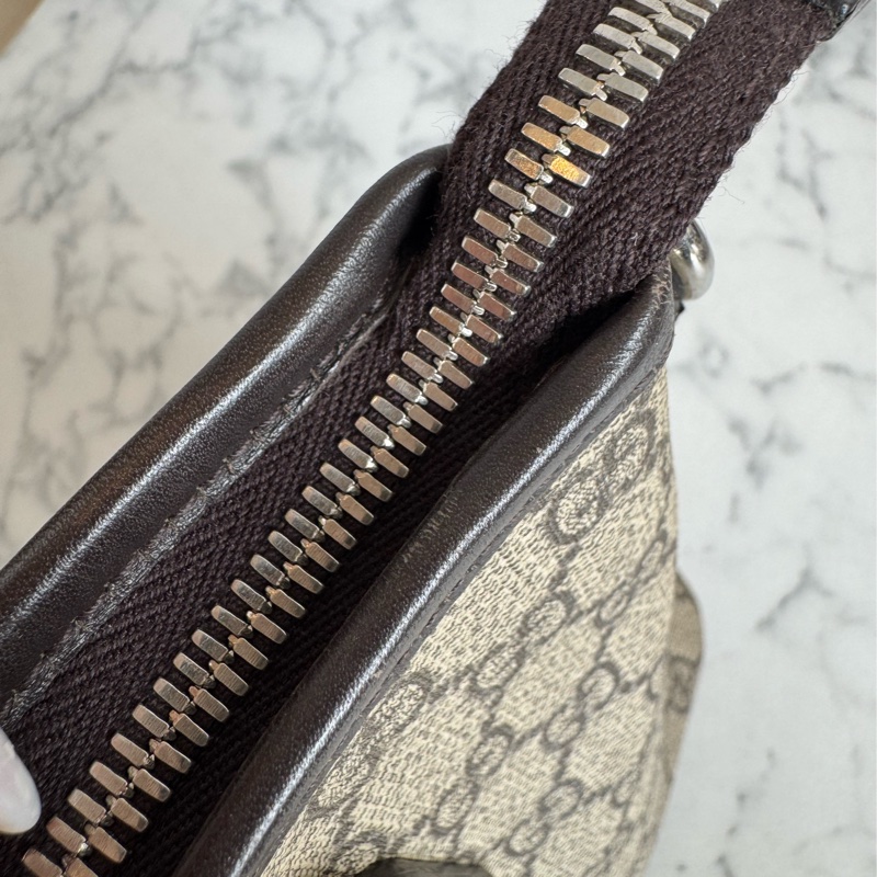 Gucci咖pvc深咖皮革手提包👜-45