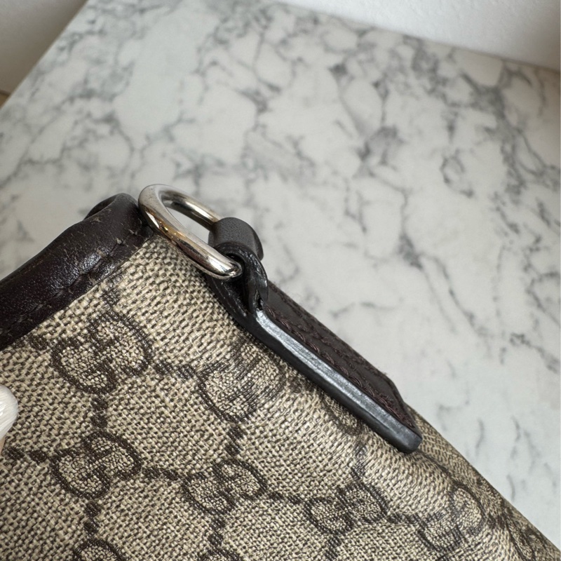 Gucci咖pvc深咖皮革手提包👜-50