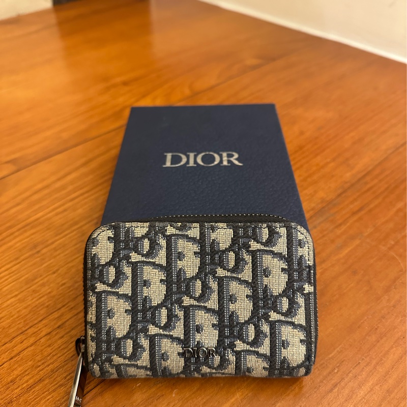 DIOR 藍緹花ㄇ拉零錢卡包-0