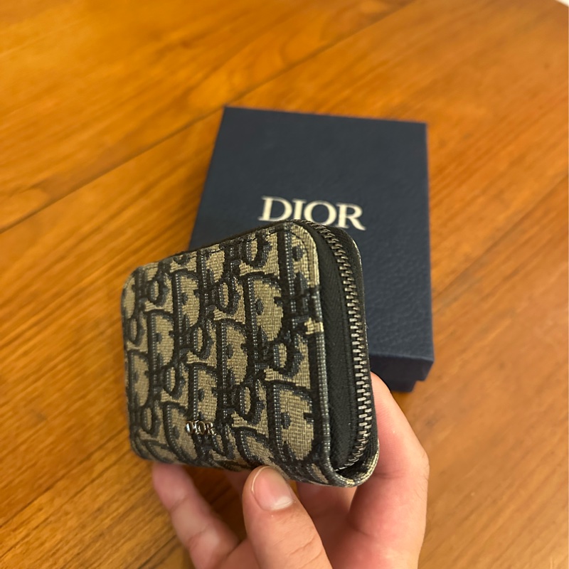 DIOR 藍緹花ㄇ拉零錢卡包-2